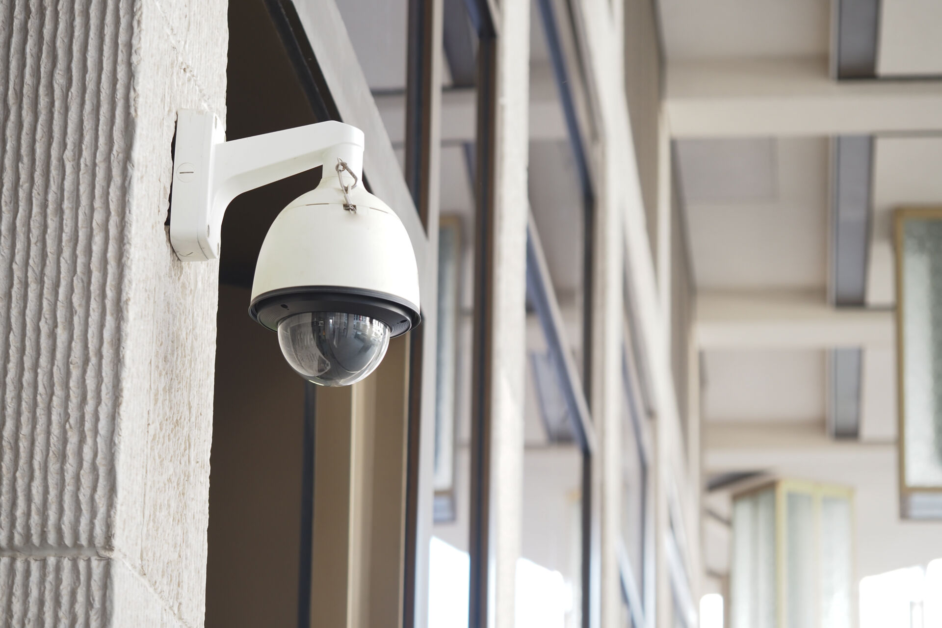 Security Camera installed to building exterior in South East